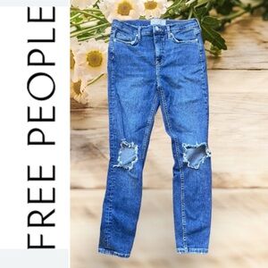 SALE Free people skinny destroyed high-rise ankle length jeans